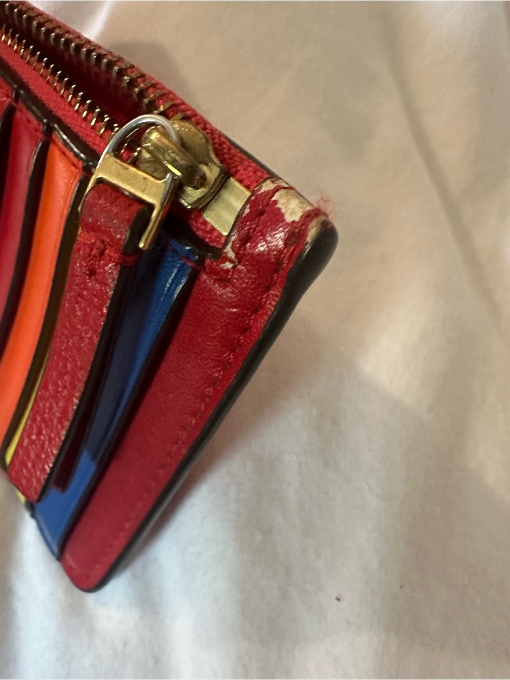 Tory Burch Rainbow Colorblock Leather Zip Card Case - Picture 6 of 6